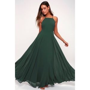 Mythical Kind of Love Dark Green Maxi Dress